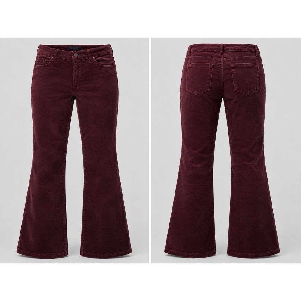 LOFT boot flare Pants Women's 4/27 Burgandy Velvet Dress Career